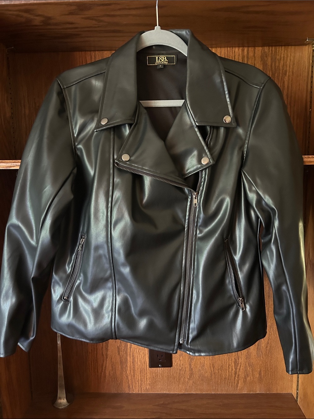 Lucky & Blessed Black Faux Leather Moto Jacket